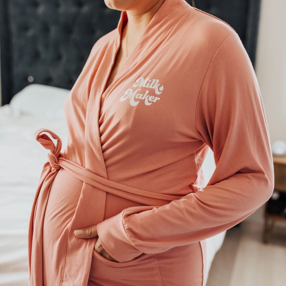the little milk bar robe with attached belt